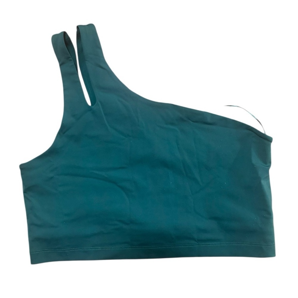 Fabletics Asymmetric Double Strap Midi Sports Bra Green XL NWT - Picture 2 of 5